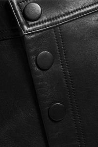 Pantalon évasé noir taille haute pour homme en polyester enduit PU, décontracté, avec braguette boutonnée, style automne - Product Image 2