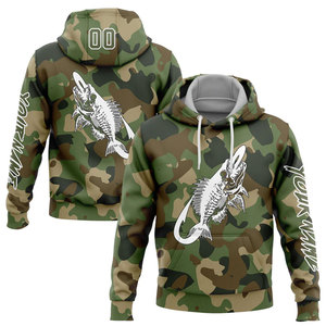 Sudadera de Pesca con Camuflaje Personalizado para Hombre, Sublimada, Transpirable, de Manga Larga, con Diseño de Esqueleto de Pez - Product Image 1