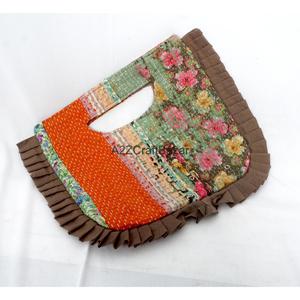 Sac à bandoulière et pochette Kantha pour femme, 100% coton indien, broderie bohème, motif Suzani, fait main, de créateur, pour exposition - Product Image 5
