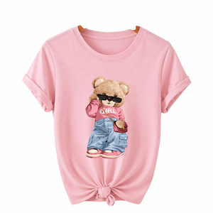 High Quality 100% Combed Cotton Silicone Wash Girls T-Shirt Custom Label Custom Print Crew Neck OEM ODM Manufacturer - Product Image 3