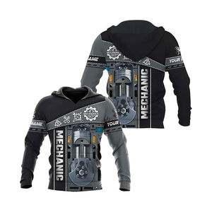 Chemises 100 % coton imprimées 3D intégrales pour hommes/femmes, motif boîte à outils à capuche, nom personnalisé brodé, motif uni pour le printemps - Product Image 1