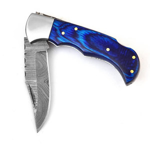 Damascus Steel Folding Pocket Knife Handmade Premium Pattern Design Outdoor <b>Camping</b> Hiking Fishing Travel Utility <b>Tool</b> - Product Image 6