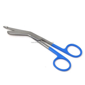 Tijeras de enfermera Lister de acero inoxidable alemán de primera calidad, 5.5 pulgadas, mango azul, juego de instrumentos con certificación CE ISO, ergonómicas - Product Image 3
