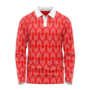 เสื้อโปโลผู้ชายแขนยาวสำหรับขายส่ง แบบมีโลโก้สั่งทำ ลายสีน้ำเงิน แห้งเร็ว เหมาะสำหรับกีฬากลางแจ้งและชุดทีม - Product Image 4