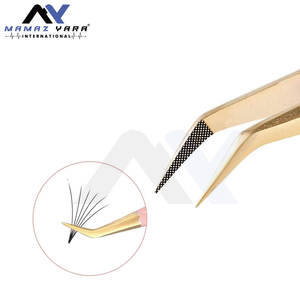Pinces à cils professionnelles de qualité supérieure à pointe incurvée pour l'isolation et l'extension des cils individuels, couleur personnalisée - Product Image 3