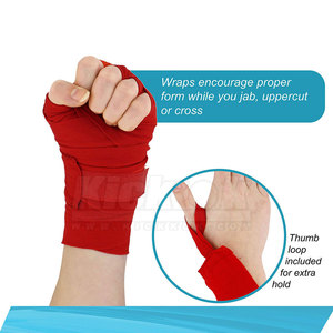 Top Selling High Grade Cotton Boxing Hand Wraps with Zinc Oxide <b>Glue</b> Adjustable Elastic Wrist Support Breathable & Durable - Product Image 5
