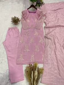 LD CREATION Designer Chinon Silk Embroidered Modern Kurta Pant Set Dupatta Heavy Sequence Embroidery Party/<b>Wedding</b> Wear Ethnic - Product Image 5