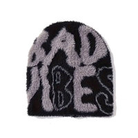 Gorros de punto con estampado de personajes verdes para hombre, personalizados, de jacquard completo, cálidos para invierno, para viaje, estilo vintage, bordados, con puño, de mohair