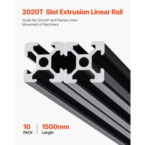 10 Pezzi Profilo in Alluminio Estruso con Scanalatura a T da 59mm x 1500mm, Standard Europeo, Anodizzato, Alta Resistenza, T5 Temperato - Product Image 2