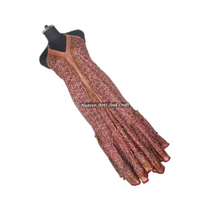 Nuevo Vestido Largo Estilo Bohemio Occidental Vintage de Seda Sari para Mujer, Elegante Vestido de Noche sin Mangas para Cena - Product Image 1