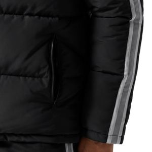 <b>Black</b> <b>Men's</b> Retro Taped Puffer Jacket Hooded Quilted Winter <b>Coat</b> <b>Long</b> Sleeve Warm Outerwear With Side Pockets Casual Outdoor - Product Image 6
