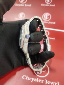 Movimiento automático Mecánico de alta calidad hecho a mano VVS Moissanite Diamond Iced Out Hombre Mujer Reloj de acero inoxidable de lujo - Product Image 4