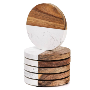 Posavasos de Mármol Ecológicos y Sostenibles, Tapetes de Barra de Piedra Natural Duraderos, Accesorio Lavable y Resistente - Product Image 6