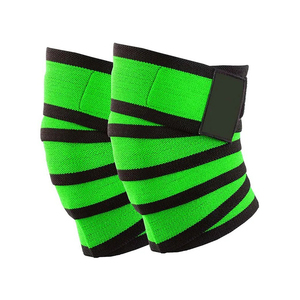 Vendas para rodillas (par) con correa para sentadillas, levantamiento de pesas, powerlifting, prensa de piernas y entrenamiento cruzado - Vendaje flexible para rodillas de 39 pulgadas - Product Image 1
