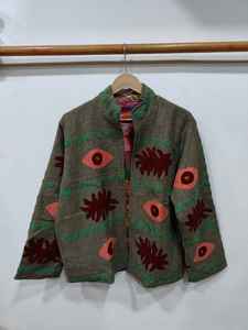 Chaqueta de lona de algodón bordada Suzani del fabricante, ropa exterior colorida, abrigo de algodón para fiestas, chaqueta bomber Suzani - Product Image 6