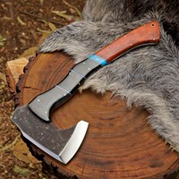 Hache tactique Tomahawk industrielle en acier 1095, personnalisable OEM, forgée à la main, à manche intégral, pour extérieur, avec manche élégant