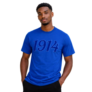 Camiseta de Chenilla Azul Sólido Phi Beta Sigma 1914 para Hombre, Tela Premium, Ajuste Cómodo, Ropa de Fraternidad Griega, Uso Casual - Product Image 1