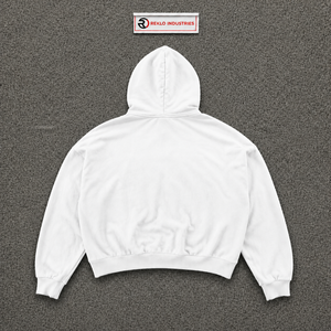 Sudadera con Capucha y Cremallera para Hombre, Estilo Urbano Premium, Color Blanco, con Estampado de Corazón 'Love Me', Corte Regular, Informal, de Algodón Blanco, Felpa Francesa, para Otoño - Product Image 6