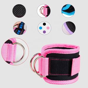 Sangle de cheville robuste pour machine à poulie, entraînement des jambes et des fessiers, accessoire de fitness réglable et rembourré avec anneau en D en acier - Product Image 2