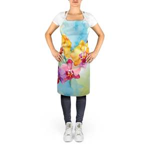Unisex Large Multicolor Watercolor Orchids <b>Apron</b> for Adult Women and <b>Men</b> in Kitchen Baking Crafts Gardening Server <b>Cooking</b> - Product Image 2