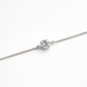 Bracelet classique solitaire en argent sterling rhodié avec zircon cubique Rhaya Jewels pour les fêtes de mariage et les cadeaux pour enfants - Product Image 1