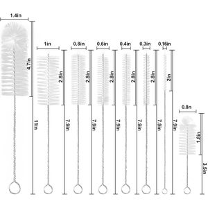 Set di 8 Spazzole Flessibili in Acciaio Inox per Pulizia Bottiglie e Cannucce, Spazzole Lunghe in Nylon Pieghevoli per Bottiglie, Cannucce e Tubi - Product Image 4
