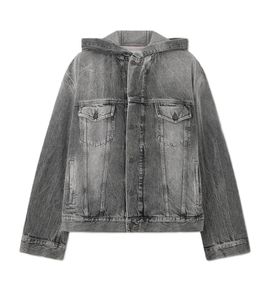 Chaqueta con Capucha de Mezclilla para Hombre de Alta Calidad, Manga Larga, Transpirable, de Algodón, Informal, Ropa de Invierno para Hombre, Logotipo Personalizado - Product Image 4