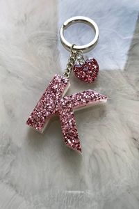 Porte-clés personnalisé en résine avec initiale, porte-clés fait main, breloque décorative colorée pour sac et cadeau unique - Product Image 3
