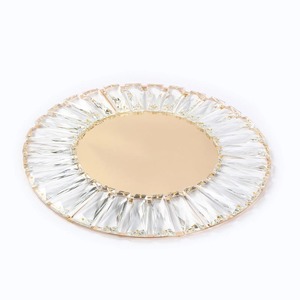 Assiette de service de luxe en cristal, idéale pour la table à manger, le service des invités et les cadeaux pour occasions spéciales, décoration d'Inde. - Product Image 1
