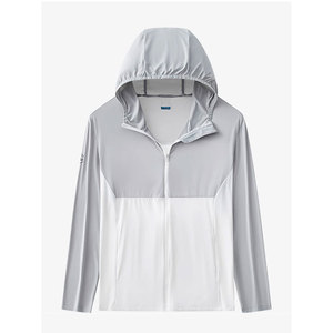 Hooded Color Blocking Windbreaker <b>Jacket</b> With Zipper Closure Purple And Gray Sporty Design Unisex Spring Autumn Wear - Product Image 2
