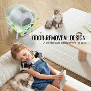Lettiera Intelligente per Gatti da 76L con Rimozione Odori, Lettiera Automatica XL Autopulente, Ampio Spazio, Sacchetti per Rifiuti per Animali Domestici - Product Image 3