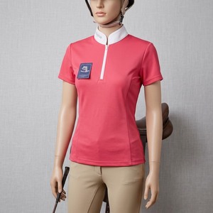 เสื้อขี่ม้าผู้หญิงสีแดง Primo Equine ทรงปกติ ผลิตจากโพลีเอสเตอร์ ระบายความชื้นได้ดี ปิดด้วยซิป สีพื้น แขนสั้น - Product Image 4
