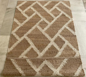 Alfombra Moderna Hecha a Mano de Algodón y Yute, Tejido Plano, para Hogar, Hotel, Sala de Estar o Espacio de Oración, Precio de Fábrica, Ideal como Tapete de Entrada - Product Image 2