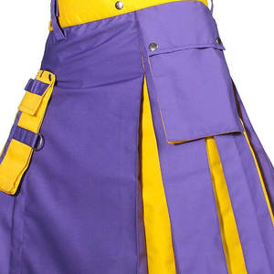 Kilt écossais pour homme, violet et jaune, style utilitaire, kilt moderne des Highlands, mode 2026 - Product Image 5
