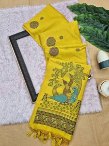 Sari en lin de créateur indien, dernière collection exclusive, pour mariages et fêtes, avec chemisier Butties, pour femmes et jeunes filles - Product Image 4