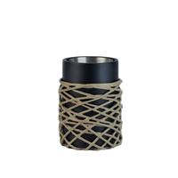 Brûleur d'encens artisanal en bois de pin avec enveloppe en corde naturelle, écologique, durable, diffuseur aromatique, utilisation toute saison