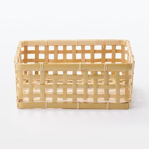Cesta Redonda de Bambú Natural, Caja de Almacenamiento Tejida, Organizador de Cocina, Contenedor de Alimentos, Bandeja Decorativa para el Hogar y Jardín - Product Image 1