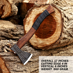 Hache de 19 pouces forgée à la main en acier à haute teneur en carbone pour le travail du bois et le camping, avec étui en cuir, hache artisanale personnalisée OEM - Product Image 1