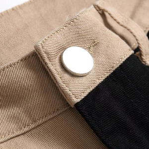 Shorts Bermuda Homme Color Block Taille Mi-Haute avec Boutons et Fermeture Éclair Décorative Style Décontracté 100% Coton Respirant - Product Image 5