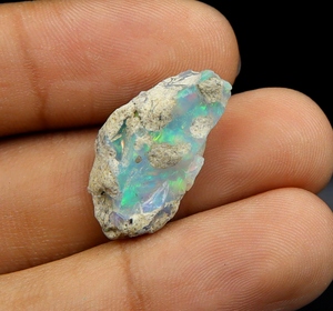 Opale d'Éthiopie naturelle brute de 10,00 carats, opales multicolores de bonne qualité, taille 25x14x8mm, opale pierre de naissance d'octobre - Product Image 3
