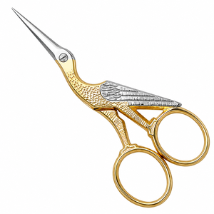 Tijeras Profesionales de Bordado con Diseño de Cigüeña Dorada, Tijeras de Acero Inoxidable para Recortar el Cabello, Tijeras Vintage con Diseño de Aves, OEM ODM - Product Image 1