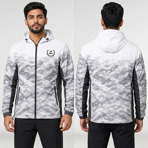 Vêtements de sport décontractés résistants au vent et hydrofuges pour hommes, veste coupe-vent légère en polyester respirant - Product Image 6