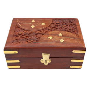 Handcrafted Polished <b>Wooden</b> Jewelry <b>Box</b> with Elegant Carving | Premium Eco-Friendly Tabletop Storage for Keepsakes & Home Decor - Product Image 3