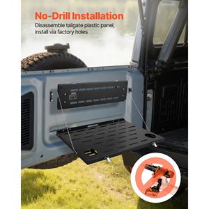 Mesa Plegable para Puerta Trasera de Ford Bronco 2021-2025, Capacidad de Carga de 88 Libras, Acero al Carbono, Panel Molle, Mesa Desplegable para Acceso a la Puerta Trasera - Product Image 6