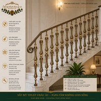 Sublimez votre escalier avec des balustres en fer forgé de conception européenne artisanale, finition couleur cuivre antique, ajoute une touche d'élégance classique.