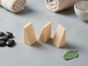 [K-ESSENTIALS] Éponge de maquillage triangulaire jetable hygiénique beige en vrac pour fond de teint - Product Image 2