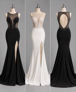 Vestido de Noche Largo sin Mangas de Alta Gama, Confeccionado con Tela Importada de Primera Calidad para Eventos Elegantes, Cócteles y Receptions Formales - Product Image 4