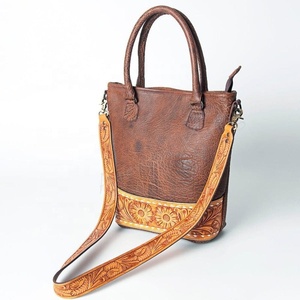 Handmade Cowgirl Style <b>Tote</b> Bag with Carved Patch Vintage Bohemian Fashion Dual Handle Top Indian Manufacturer & Supplier - Product Image 4