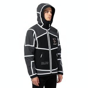 New Men's Factory Customized Polyester Fabric Outdoor <b>Jacket</b> DTG Embroidered <b>Pattern</b> Reflective Strip Decorative Fashion <b>Jacket</b> - Product Image 5