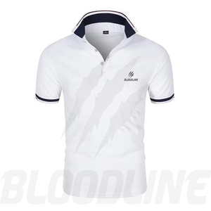 Chemise à manches courtes pour homme Bloodline, couleur unie, coton tricoté, respirant, coupe classique, 220g, noir - Product Image 3
